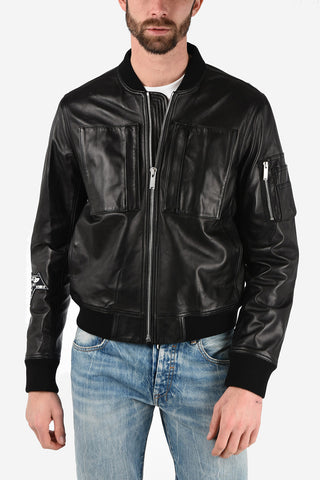Leather Slim Fit Bomber