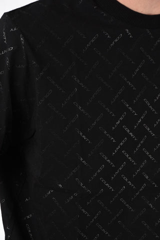 Crew Neck ALL OVER COUNTY Cotton T-Shirt