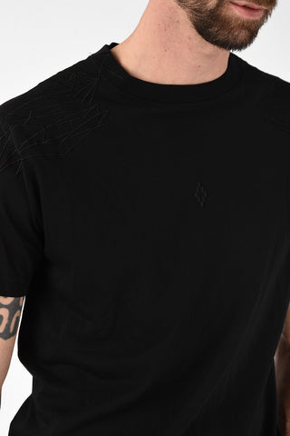 T-Shirt SHOULDER WINGS in Cotone con Ricami