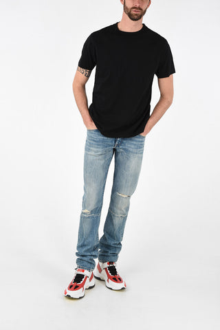 T-Shirt SHOULDER WINGS in Cotone con Ricami