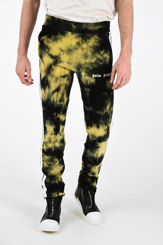 Pantaloni Jogger in Ciniglia con Effetto Tie Dye