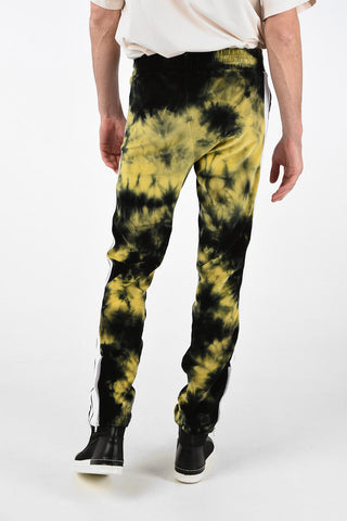 Pantaloni Jogger in Ciniglia con Effetto Tie Dye