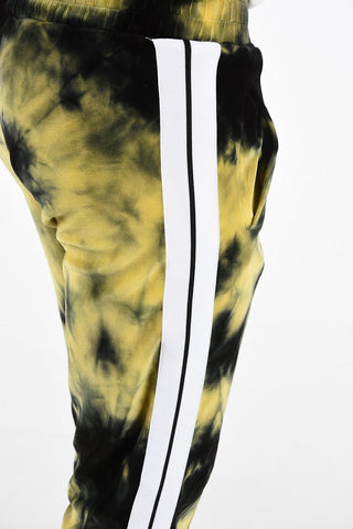 Pantaloni Jogger in Ciniglia con Effetto Tie Dye