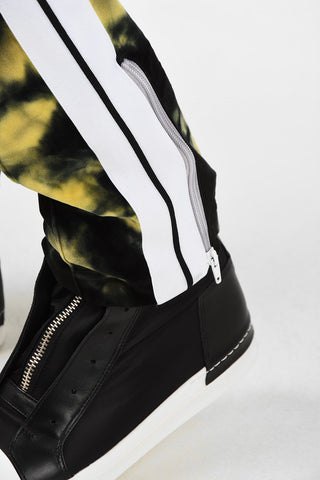 Pantaloni Jogger in Ciniglia con Effetto Tie Dye