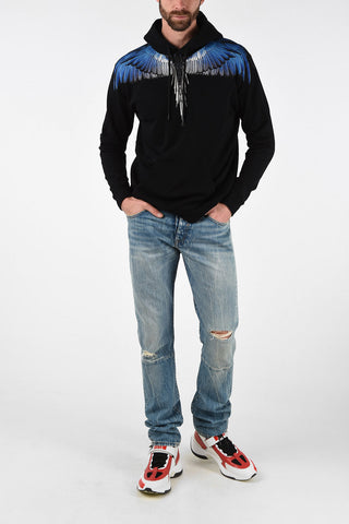 Wings Print Sweatshirt with Hood