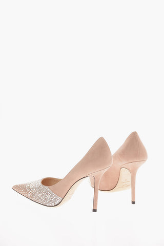 Pumps LOVE 100 in Suede con Dettaglio Gioiello 11 Cm