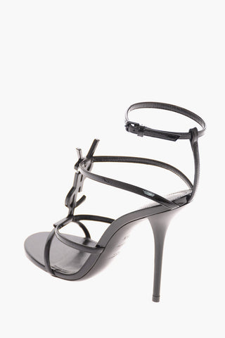 Patent Leather CASSANDRA Sandals with Monogram Application 10 Cm