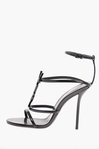 Patent Leather CASSANDRA Sandals with Monogram Application 10 Cm