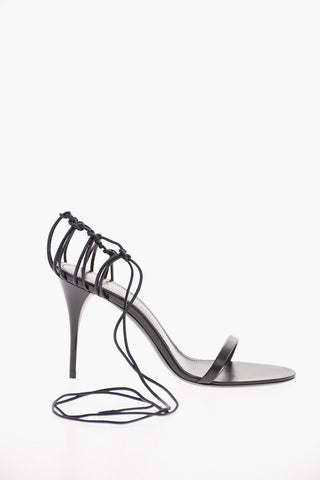 Leather LEXI Lace-Up Sandals with Stiletto Heel 9 Cm