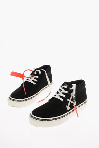 Suede Leather SKATE high top Sneakers with contrasting laces
