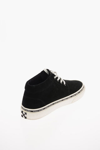 Suede Leather SKATE high top Sneakers with contrasting laces