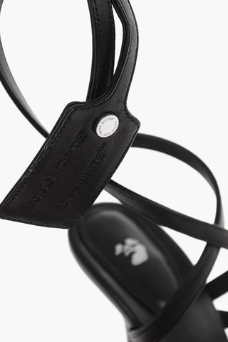 11cm Leather ZIP TIE Thong Sandals