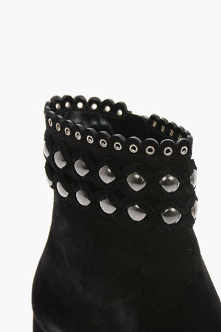 Suede LOULOU Ankle Boots with Jewel Palladium Application 6 Cm 
