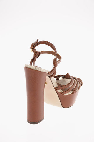 Leather KEIRA Sandals with Platform Sole 15 Cm