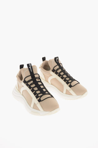 Fabric SHIRO Sock Sneakers with Leather Details 