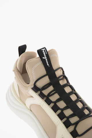 Fabric SHIRO Sock Sneakers with Leather Details 