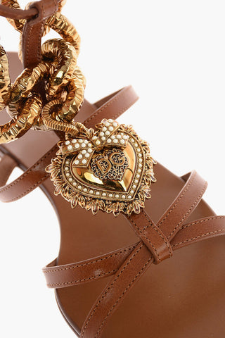 Leather DEVOTION Sandals with Chain