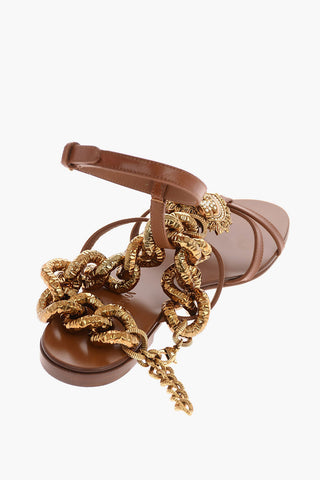 Leather DEVOTION Sandals with Chain