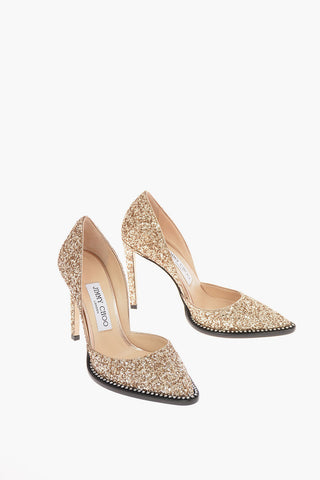 Glittered Leather BARBETTE 100  D’Orsay Pumps 10,5 Cm