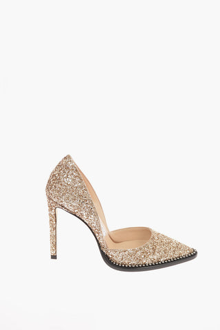 Glittered Leather BARBETTE 100  D’Orsay Pumps 10,5 Cm