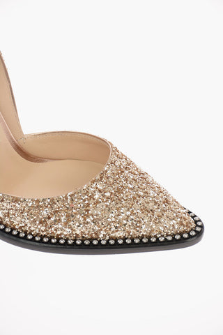 Glittered Leather BARBETTE 100  D’Orsay Pumps 10,5 Cm