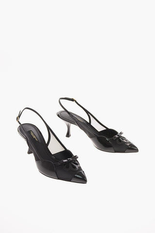 Coated Leather LORI Slingbacks with Kitten Heel 7 Cm
