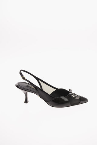 Coated Leather LORI Slingbacks with Kitten Heel 7 Cm