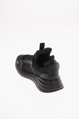 Fabric SHIRO Sock Sneakers with Leather Details