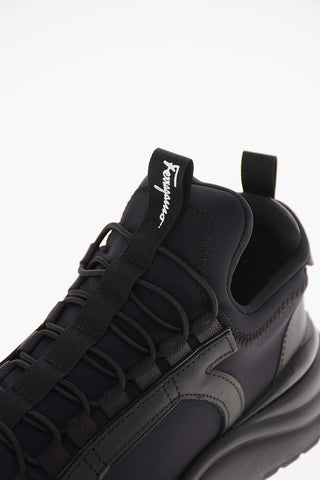 Fabric SHIRO Sock Sneakers with Leather Details