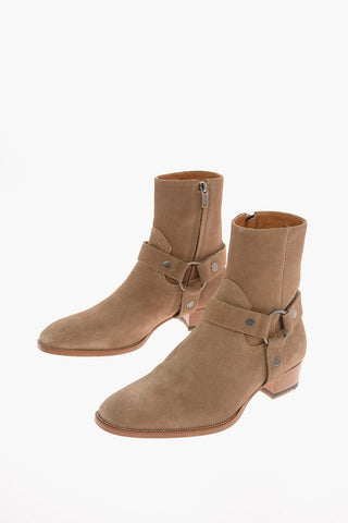 Suede WYATT Jodhpur Boots with Zip Closure 4 Cm