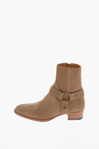 Suede WYATT Jodhpur Boots with Zip Closure 4 Cm