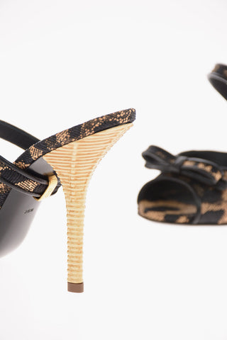 Spotted Fabric KEIRA Sandals with Statement Heel 11 Cm