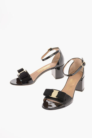 Patent Leather GAVINA Sandals with Bow Application 5.5 Cm