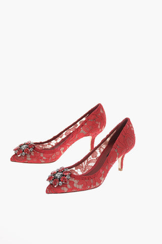 Lace BELLUCCI Pumps with Jewel Application 6.5 Cm