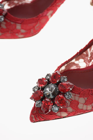 Lace BELLUCCI Pumps with Jewel Application 6.5 Cm