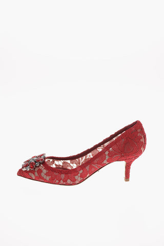 Lace BELLUCCI Pumps with Jewel Application 6.5 Cm