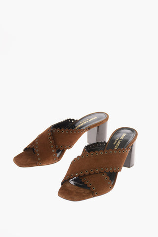 Suede LOULOU 70 Open Toe Mules 8 Cm