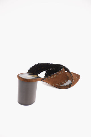 Mules Open Toe LOULOU 70 in Suede 8 Cm