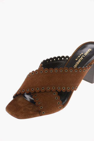 Mules Open Toe LOULOU 70 in Suede 8 Cm