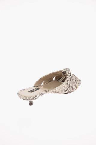 Mules in Pelle di Pitone con Tacco Kitten 4 Cm