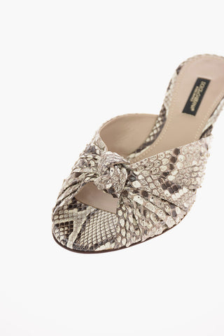Mules in Pelle di Pitone con Tacco Kitten 4 Cm