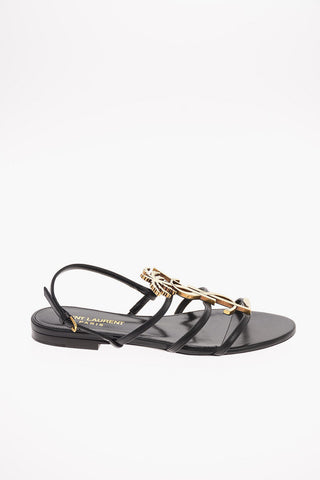 Kangaroo Leather CASSANDRA Sandals with Monogram Application