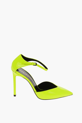 Fluo Patent Leaher ANJA Ankle Strap Pumps 11 Cm