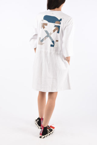 Puzzle Arrow Sweat Dress with Coulisse