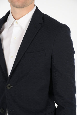 Unlined Seersucker Blazer with Patch Pockets