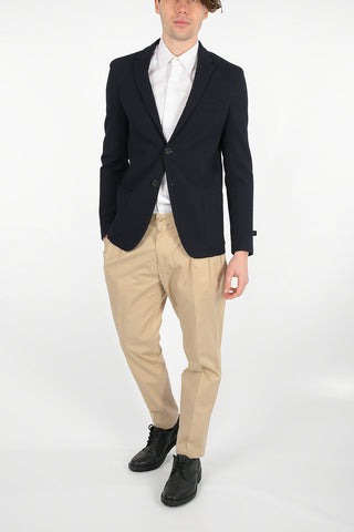 Unlined Seersucker Blazer with Patch Pockets