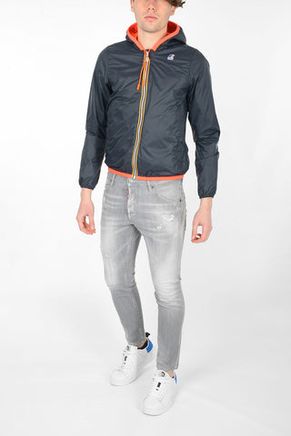 hooded reversible jacket