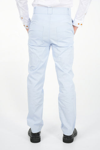 Stretch Cotton Stright Fit Pants with Hidden Closure 