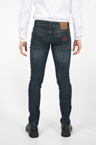 Delave Effect 5 Pocket Skinny Fit Jeans 16 Cm