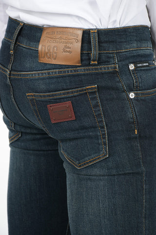 Delave Effect 5 Pocket Skinny Fit Jeans 16 Cm
